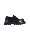 Lug Leather Loafers Black - BOTTEGA VENETA - BALAAN 1