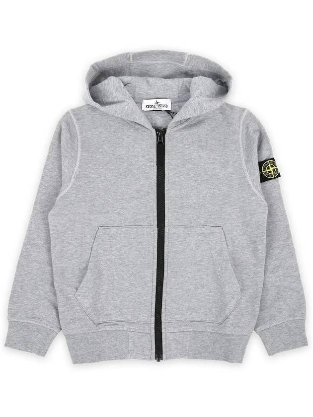 Kids Garment Dyed Heavy Weight Zip Up Hoodie Grey - STONE ISLAND - BALAAN 4