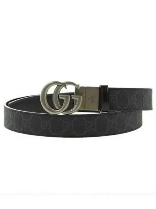 GG Marmont Reversible Leather Belt Black - GUCCI - BALAAN.