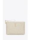 Gold Monogram Matelasse Clutch Bag Blanc Vintage - SAINT LAURENT - BALAAN 2