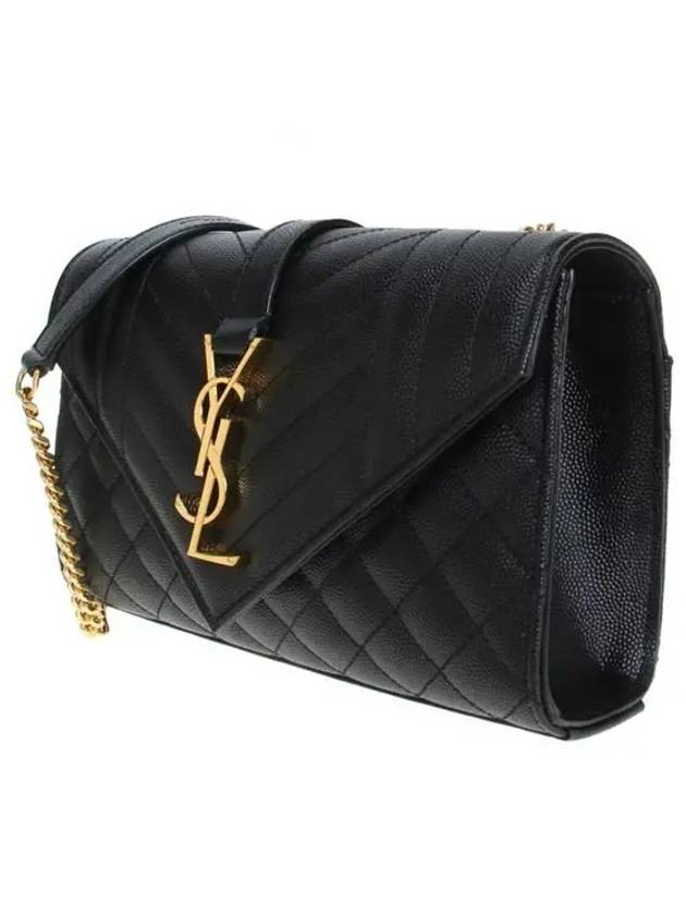 Matelasse Envelope Small Shoulder Bag Black - SAINT LAURENT - BALAAN 3