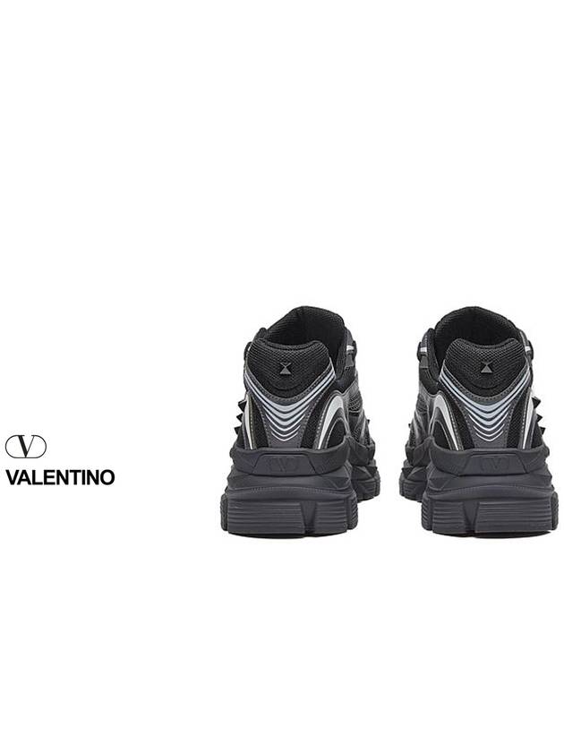 Fabric Calfskin Low Top Sneakers Black - VALENTINO - BALAAN 5