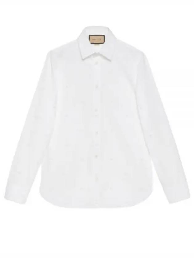 Mini Interlocking G Dot Long Sleeve Shirt White - GUCCI - BALAAN 2