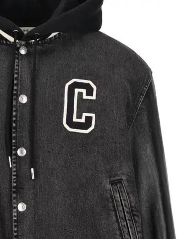 Teddy Hooded Denim Jacket Charcoal Wash - CELINE - BALAAN 4