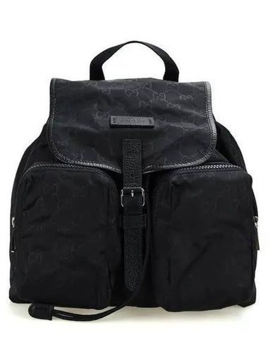 GG double pocket light fabric backpack black 510343 1144318 - GUCCI - BALAAN 1