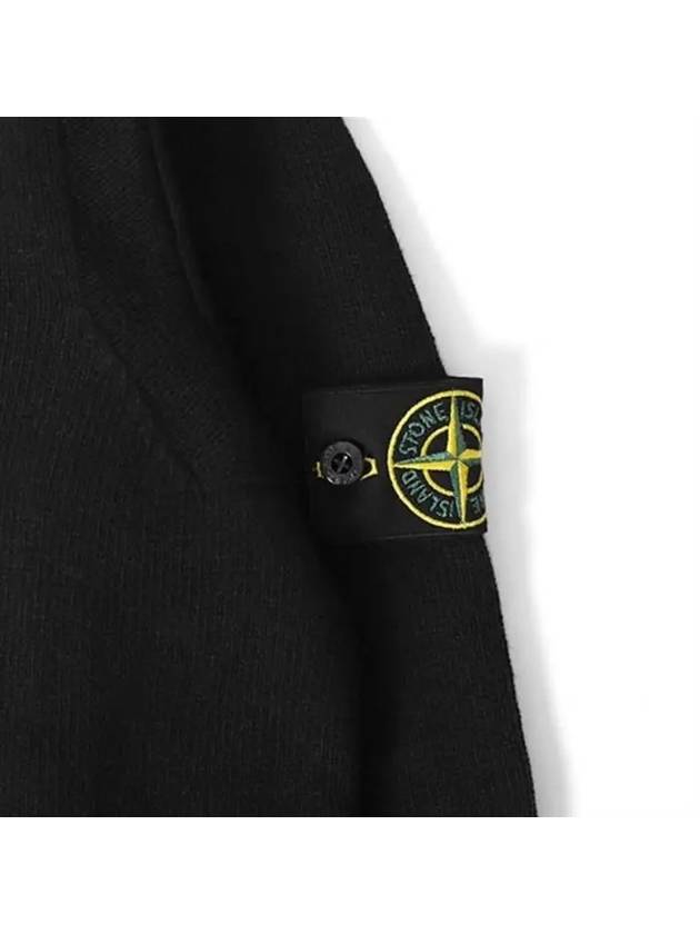 Wappen Patch Crew Neck Wool Knit Top Black - STONE ISLAND - BALAAN 6