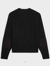 Triomphe Embroidered Cable Knit Cashmere Cardigan Black - CELINE - BALAAN 3