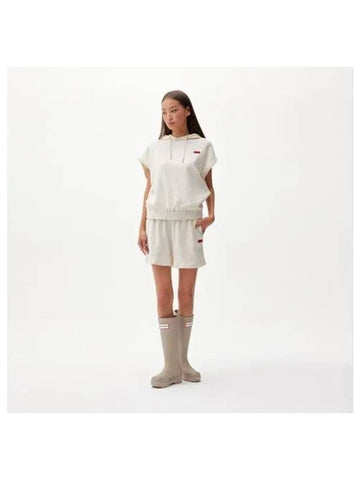 Waffle Cotton Shorts Ivory HAW0002APZIVO - HUNTER - BALAAN 1