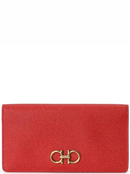 Gancini Continental Long Wallet Red - SALVATORE FERRAGAMO - BALAAN 2