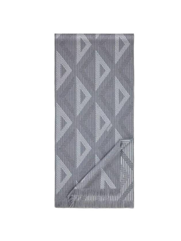 CD Diamond Jacquard Wool Muffler Grey - DIOR - BALAAN 1