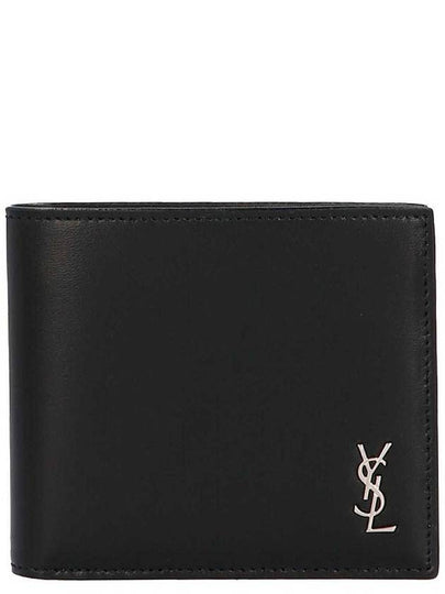 Tiny Cassandre East West Wallet in Matte Leather Black - SAINT LAURENT - BALAAN 2