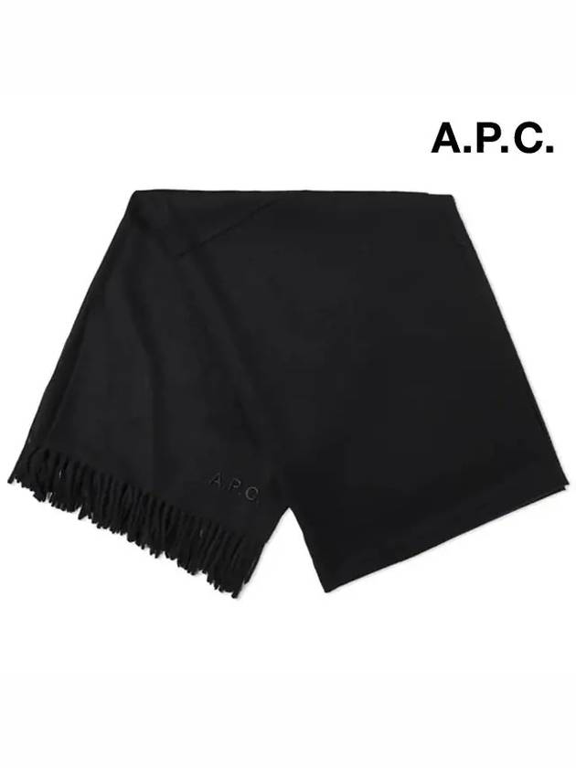 Ambroise Embroidered Muffler Black - A.P.C. - BALAAN 3