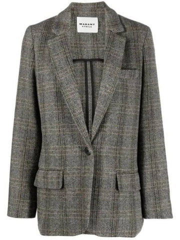 Charlyne Single Breasted Wool Blazer Jacket Grey - ISABEL MARANT - BALAAN 1