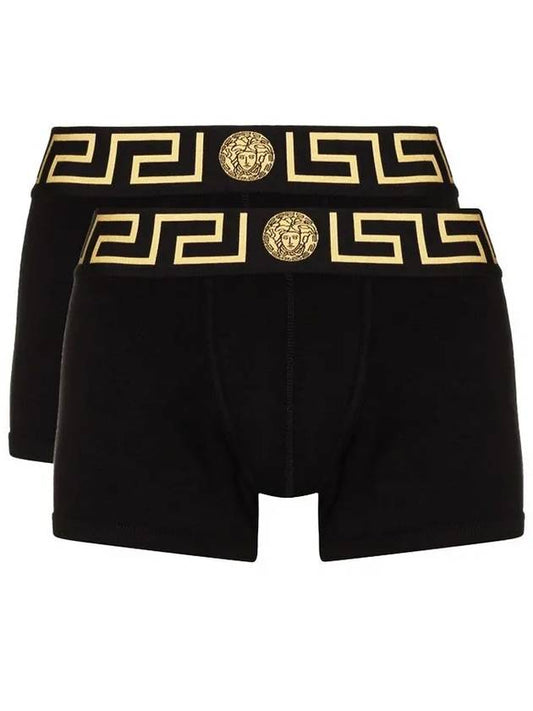 Men's Greca Border Draws 2 Pack Briefs Black - VERSACE - BALAAN 2