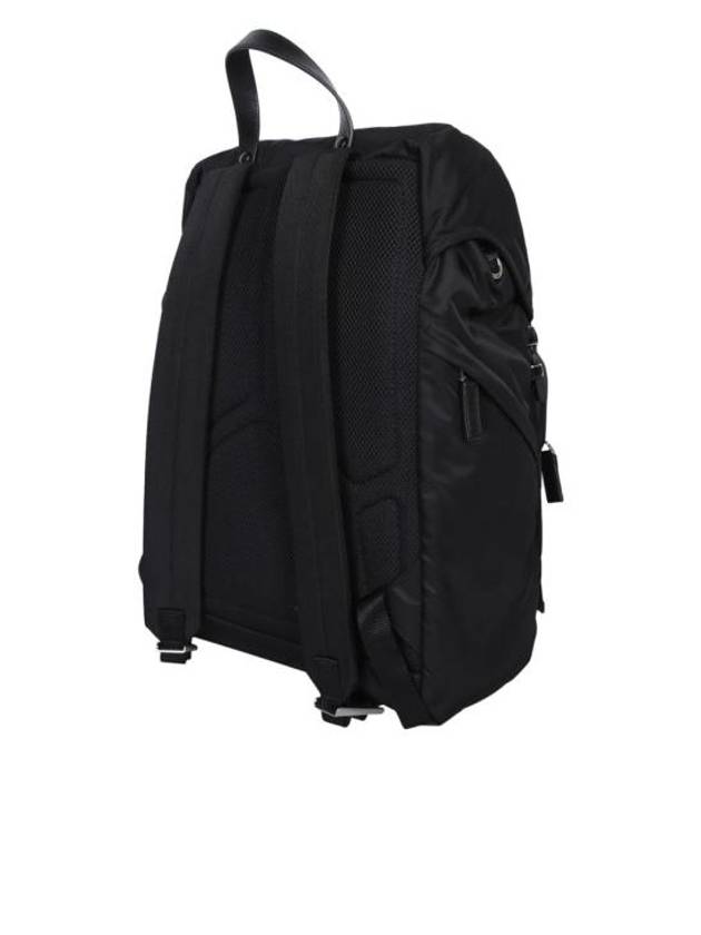 Re-Nylon Saffiano Leather Backpack Black - PRADA - BALAAN 3