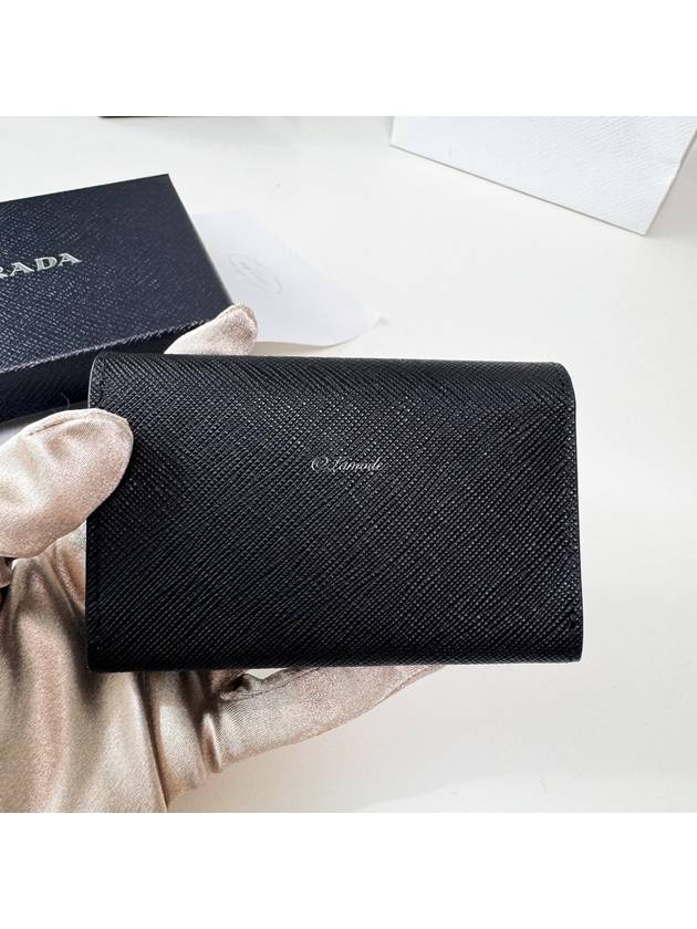 Saffiano Leather Card Wallet Black - PRADA - BALAAN 7