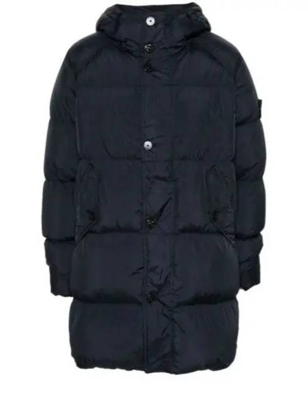 Men's Wappen Patch Crinkle Wraps Long Padding Navy - STONE ISLAND - BALAAN 2