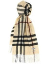 Check Cashmere Scarf Beige - BURBERRY - BALAAN 2