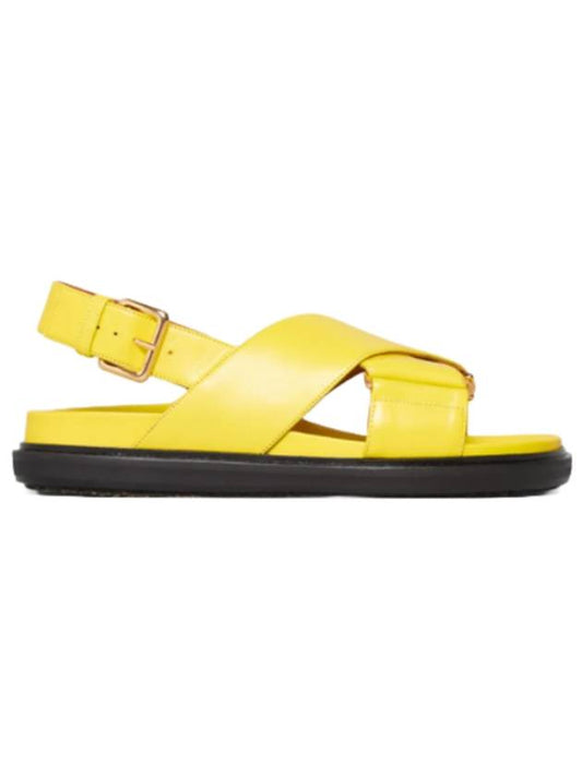 Fussbett leather sandals yellow - MARNI - BALAAN.