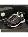 Men's mixed fiber sneakers piping point black champagne gold - CHANEL - BALAAN 3