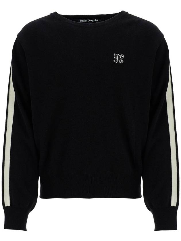 Palm Angels Monogram Track Sweatshirt Black - PALM ANGELS - BALAAN 2