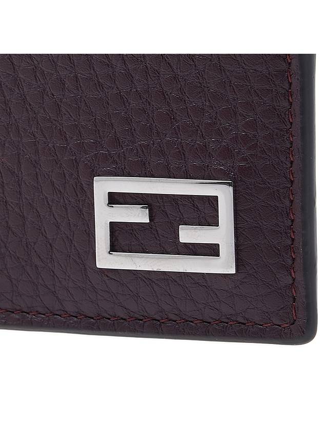 Baguette Leather Card Wallet Burgundy - FENDI - BALAAN 7