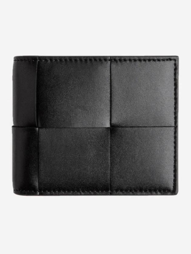 Bottega Veneta Maxi Leather Half Wallet Black 649603 - BOTTEGA VENETA - BALAAN 1