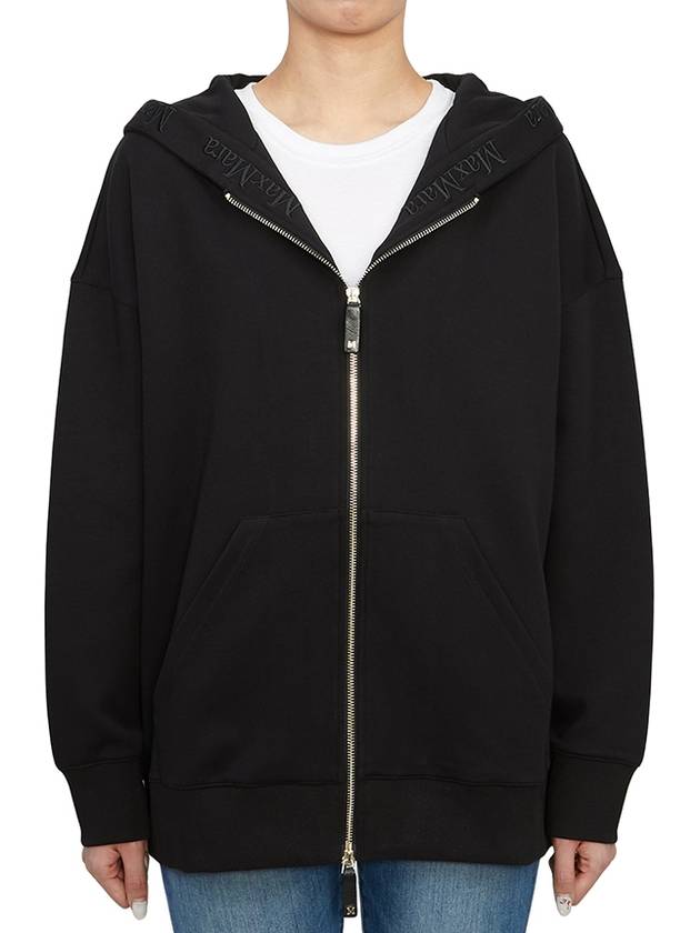 Doppia Embroidery Logo Zip-Up Hoodie Black - MAX MARA - BALAAN 3