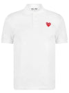 Men's Red Heart Collar TShirt White P1T006 - COMME DES GARCONS - BALAAN 4