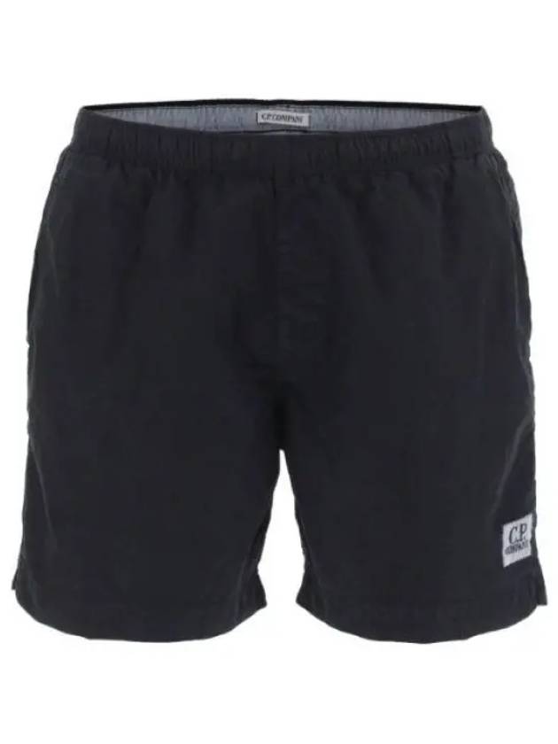 Logo Patch Flat Nylon Swim Shorts Black - CP COMPANY - BALAAN 2