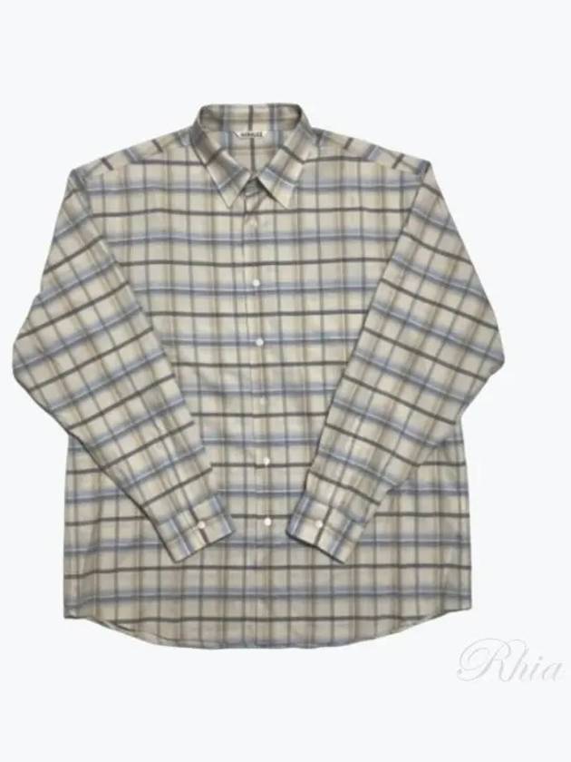 Super Light Wool Check Shirt Beige A24SS01LC Super Rise - AURALEE - BALAAN 1
