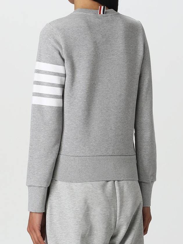 Engineered 4 Bar Stripe Loopback Jersey Knit Crewneck Sweatshirt Light Grey - THOM BROWNE - BALAAN 5