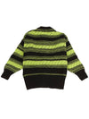 Logo Stripe Pattern Knit Cardigan Black - GANNI - BALAAN 3