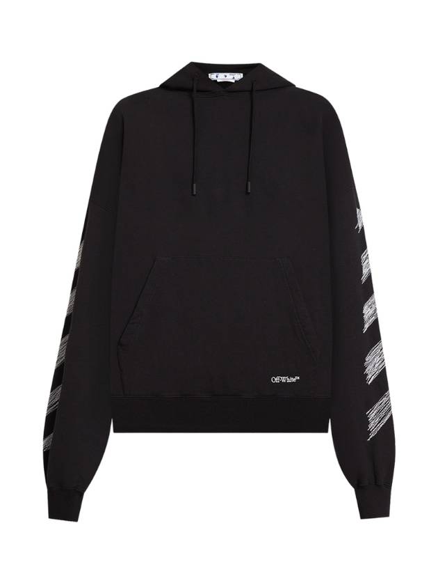 Men's Diag Scribble Print Hoodie Black - OFF WHITE - BALAAN 1