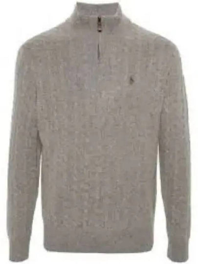 Cable Zip Neck Knit Top Grey - POLO RALPH LAUREN - BALAAN 2