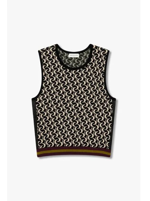 Women s Moon Pattern Knitted Vest Beige - DRIES VAN NOTEN - BALAAN 1