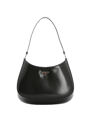 Triangular Logo Cleo Brushed Leather Shoulder Bag Black - PRADA - BALAAN 1