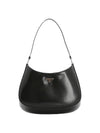 Cleo Brushed Leather Shoulder Bag Black - PRADA - BALAAN 1
