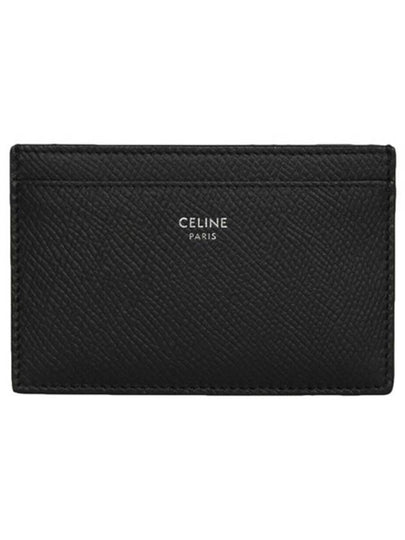 Logo Grain Card Wallet Black - CELINE - BALAAN 2