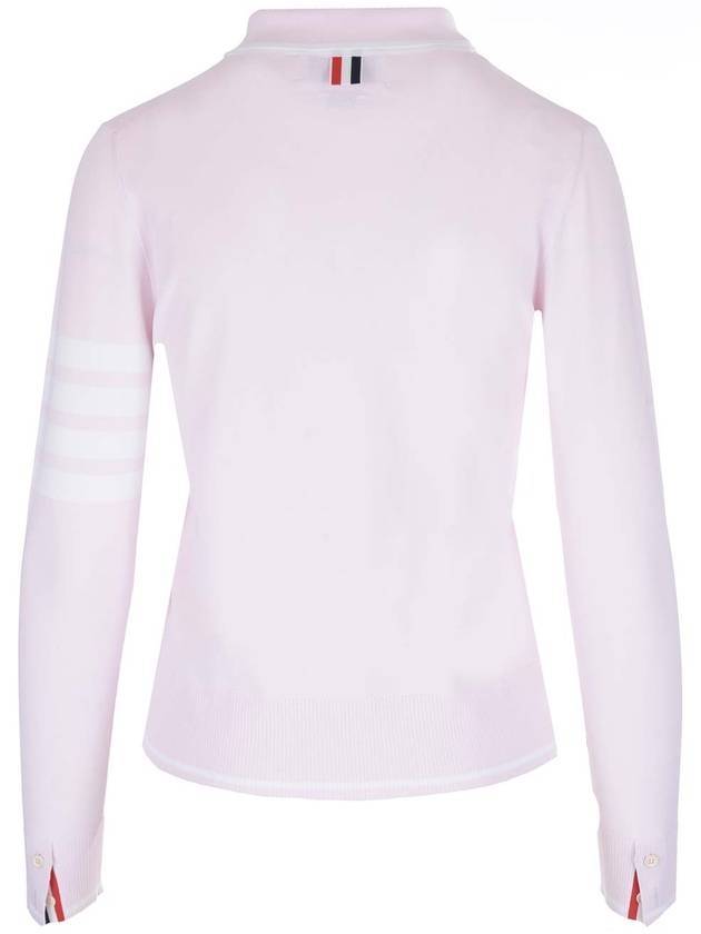 Women's Tipping Jersey Viscose Knit Top Pink - THOM BROWNE - BALAAN 3