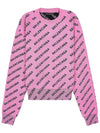 Mini All-Over Logo Knit Top Pink - BALENCIAGA - BALAAN 7