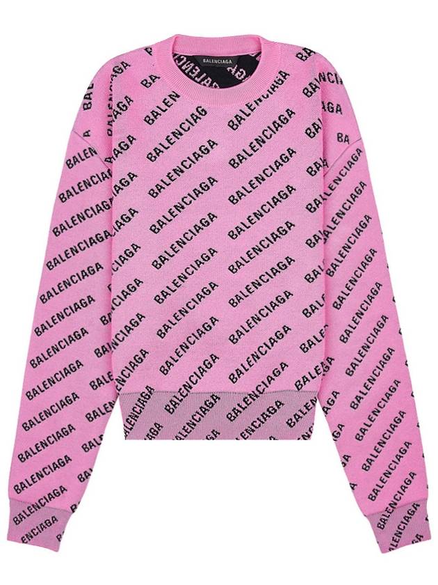 Mini All-Over Logo Knit Top Pink - BALENCIAGA - BALAAN 7