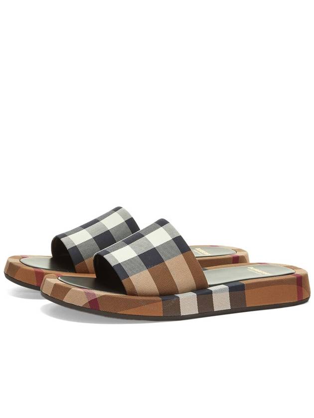 Check Stripe Slippers Brown - BURBERRY - BALAAN 3