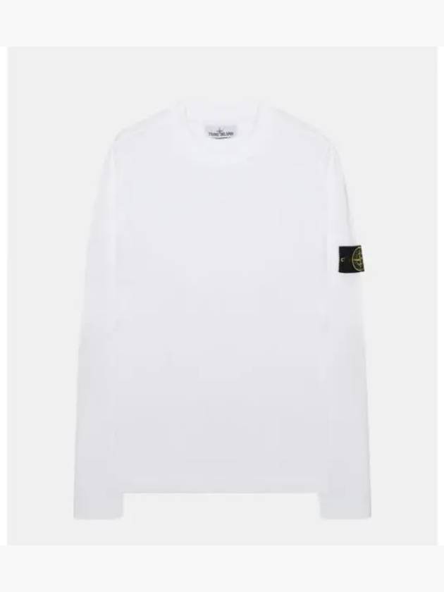 Logo Patch Crewneck Knit Top White - STONE ISLAND - BALAAN 2