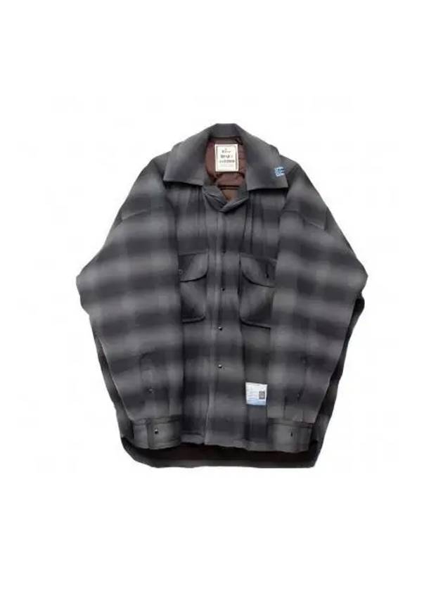 logo patch padded check long sleeved shirt black - MAISON MIHARA YASUHIRO - BALAAN 2