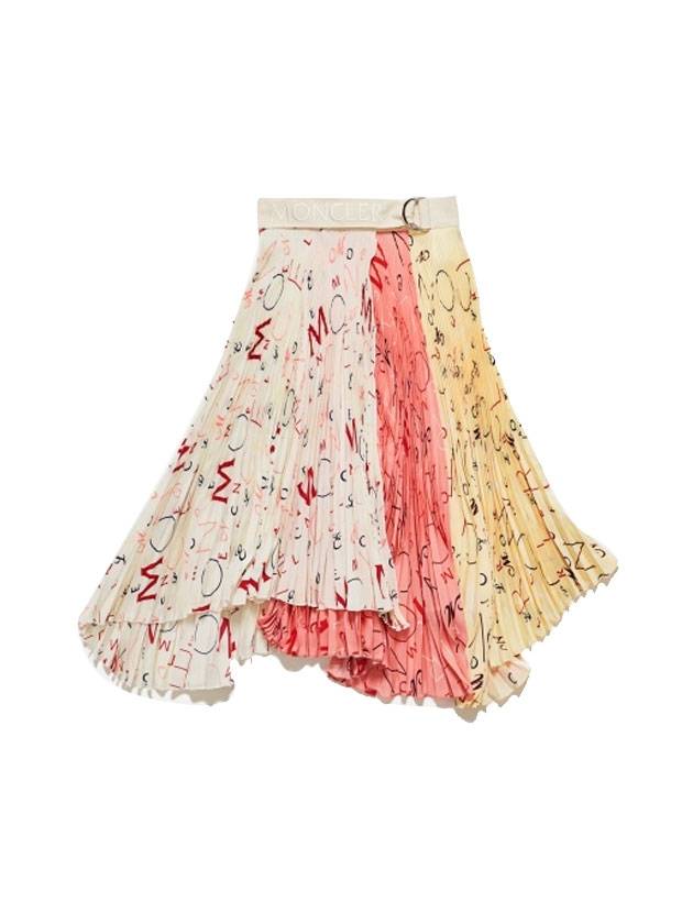 Genius Silk Print Unbalanced Skirt Pink - MONCLER - BALAAN 1