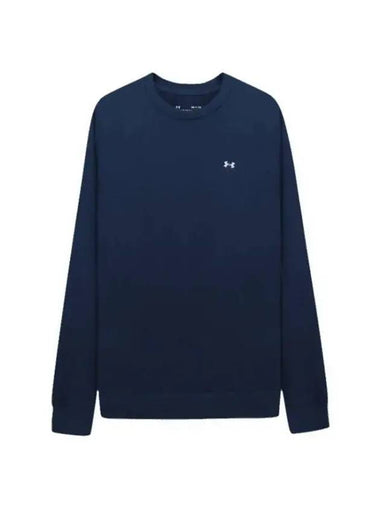 Rival Fleece Crew Sweatshirt Navy - UNDER ARMOUR - BALAAN 1