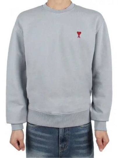 De Coeur Embossed Logo Crewneck Sweatshirt Blue - AMI - BALAAN 2