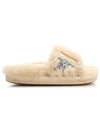 Pool Star Glitter Shearling Slippers Beige - GOLDEN GOOSE - BALAAN 3