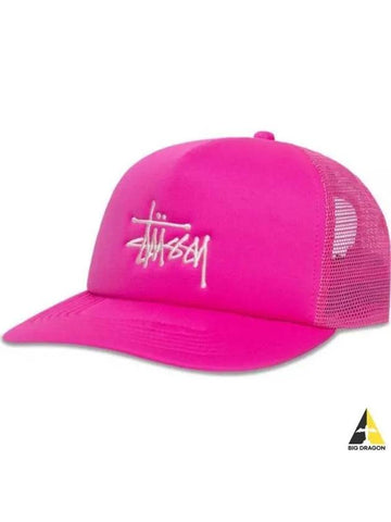 1311088 HOT PINK Big Basic Trucker Cap - STUSSY - BALAAN 1